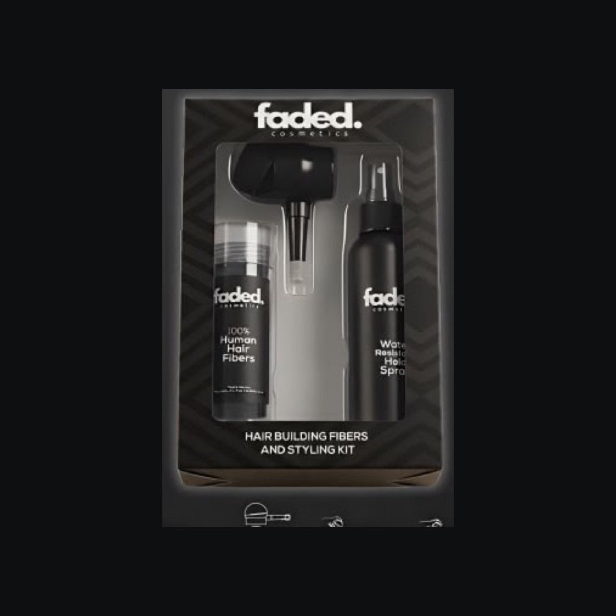 Faded Cosmetics Hair Building Fibers and Styling Kit