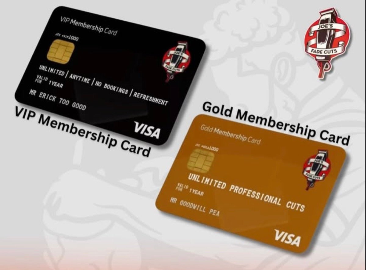 Joe's Fade Cuts Black Card memberships